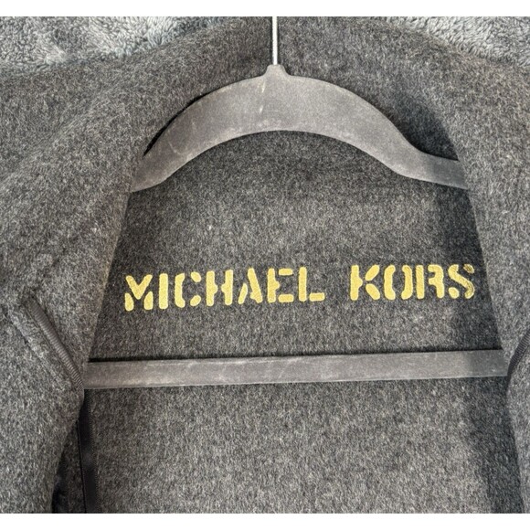 Michael Kors Wool Blend Waterfall Jacket Coat Black Gray XS Open Front Pockets - Picture 2 of 13